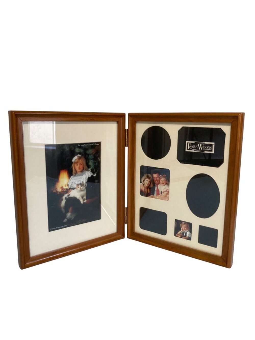 Rare Woods Hinged Double Wooden Picture Frame For Multiple Photos